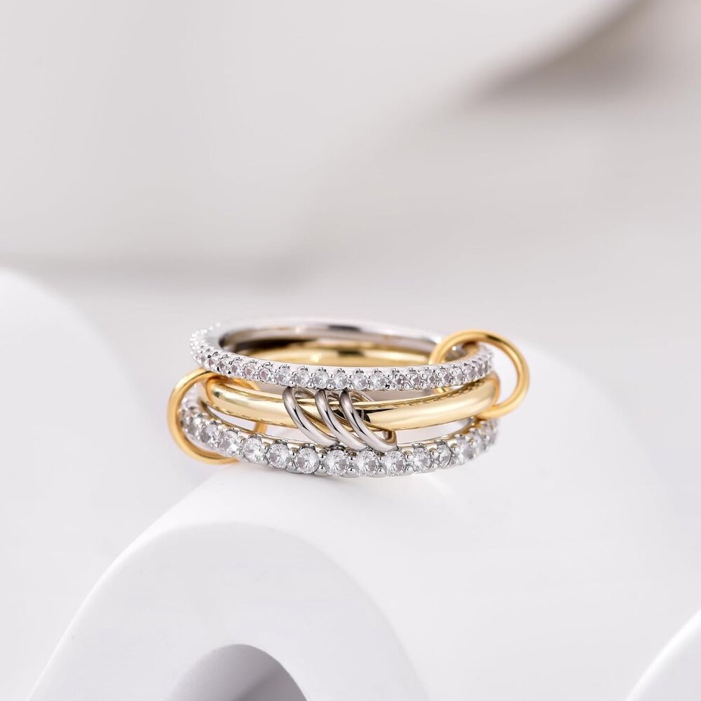 Chic Gold And Silver Stackable Rings For Women - … - image 2